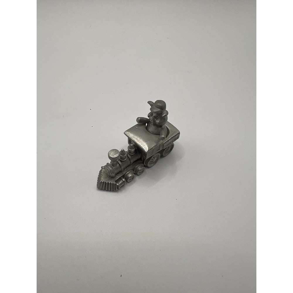 Spoontiques Pewter Pig Piggly Railroad Steam Engine Locomotive Diorama Figurine